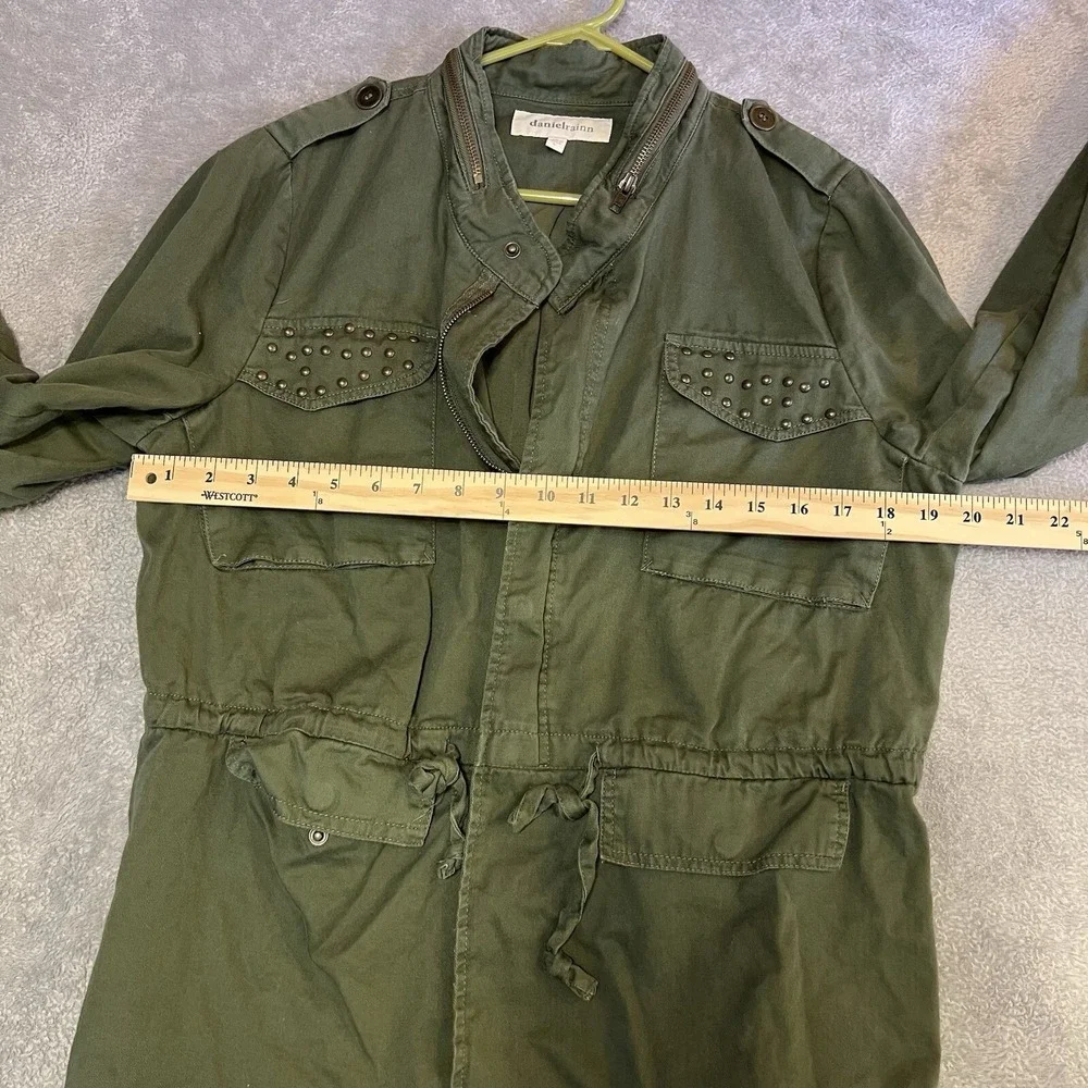 Daniel Rainn Olive Green Studded Utility Jacket Women's Size L Military‎ Style